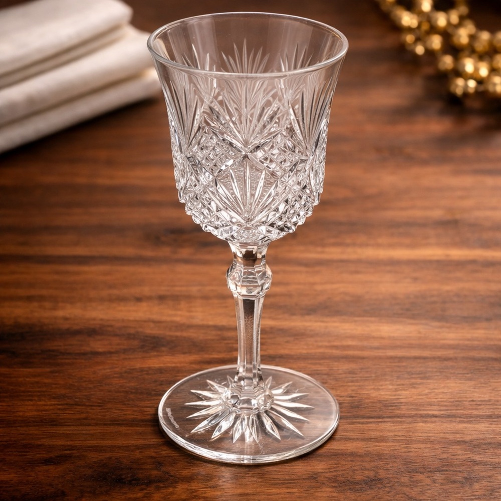 Wedgwood Sovereign Crystal Water Goblet Cut Floral Lead Crystal